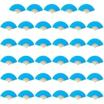 EY # Ручной вентилятор Карманный складной вентилятор DIY Бамбуковый бумажный вентилятор для свадебной вечеринки(голубое озеро