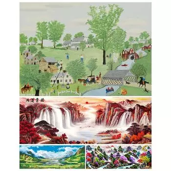 EY# Шелковая нить 11CT, набор для вышивки крестом, напечатанный пейзаж, арт-деко HH0983