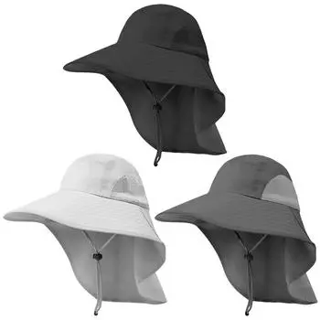 EY # шляпа для рыбалки на открытом воздухе, солнцезащитная шляпа с широкими полями, регулируемая для восхождений светло-серый