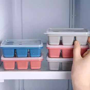 EY# Silicone Square Ice Mold with Lid DIY Ice Tray Mould Accessory (Pink)