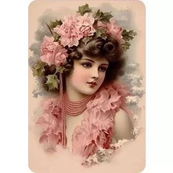 EY# Винтажная металлическая тарелка Девушка прямоугольная железная картина настенное искусство домашний бар декор 3