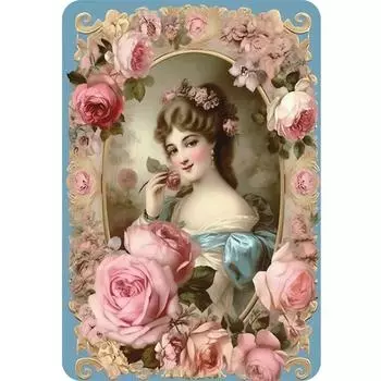 EY# Винтажная металлическая тарелка Девушка прямоугольная железная картина настенное искусство домашний бар декор 3