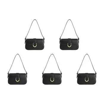 EY# Women Buckle Hobo Bag Casual Crossbody Sling Bag Daily Dating Bag (Black)