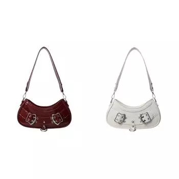 EY # Женская модная сумка через плечо из искусственной кожи с регулируемым ремешком, простая сумка-сэтчел (Красное вино)