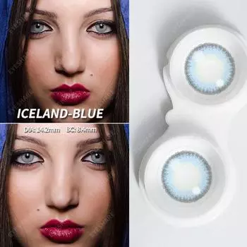 EYASHARE 1 пара разноцветных линз Контактные линзы ИСЛАНДИЯ Ежегодные цветные контактные линзы Зеленые цветные линзы синий