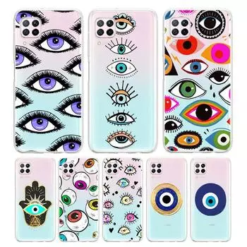 Eye Blue Evil Eye Print Soft TPU Silicone Cover For Huawei P50 P40 P30 P20 Pro P10 P9 P8 Lite E Plus 2019 Phone Case P8 Lite 2016