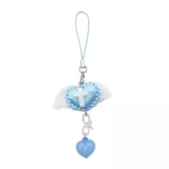 Eye Catching Phone Chain Artistic Keychain Bag Decoration Cute Bowknot Phone Jewelry Phone Lanyard for Any Occasion синий