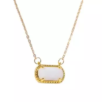 Eye Catching Zircon Inlayed Elliptical Pendant Necklace Stylish Neck Accessory Unique Neckchain Gift for Women and Girls 7