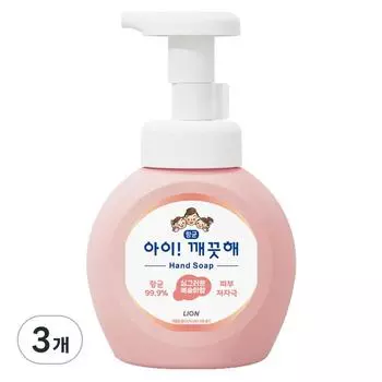 Eye Clean Antibacterial Foam Hand Soap Moisturizing Peach Flavor, 250ml, 3 pieces