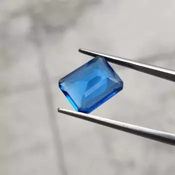 Eye Clean Танзанитовый стеклянный камень, стеклянные стразы, синий граненый прямоугольный стеклянный камень, 5,40 карата, размер 12x9x6 мм 12x9x6 mm