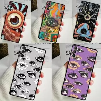 Eye Illustration Case For Samsung Galaxy S24 Ultra S22 Plus S20 S21 FE S8 S9 S10 Note 10 20 S23 Ultra Cover Galaxy S23 FE