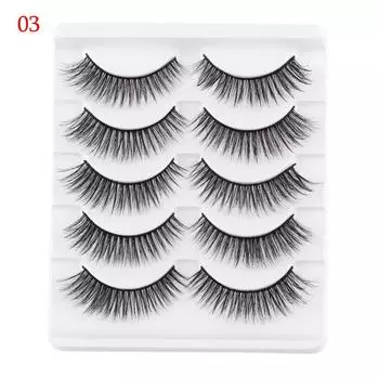 Eye Makeup Tools Multilayer Handmade False Eyelashes Thick Cross Natural Long 3D Faux Mink Hair 03