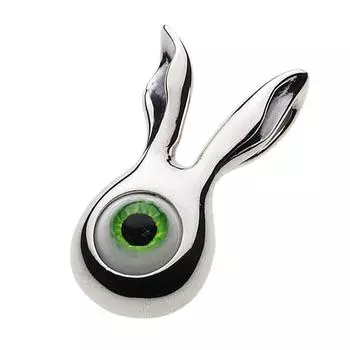 Eyeball Rabbit Pendant Green 925 Silver p0575c [Cenote] [Silver Accessories]