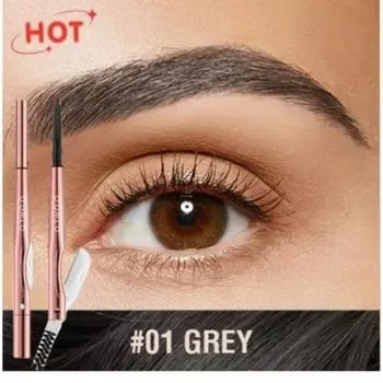 Eyebrow Enhancer O.TW O.O 3 in 1 Eyebrow Pencil with Trimmer Long-lasting Precise Definer Natural Color Waterproof Pen, 01 GRAY