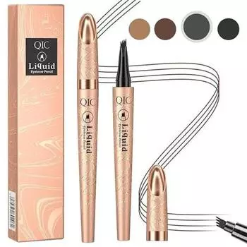 Eyebrow Pencil, Liquid Waterproof Eyebrow Pencil, Eyebrove Microbrading Pen, Eye Makeup Eyebrow Pencil Long Effect Waterproof Micro 4-Piece Eyebrow Pe