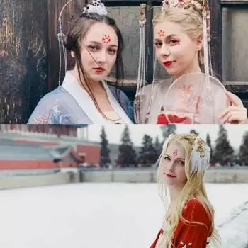 Eyebrow Tattoo Stickers Flower Pearl Forehead Decoration Forehead Patch Arouses The Mortal World