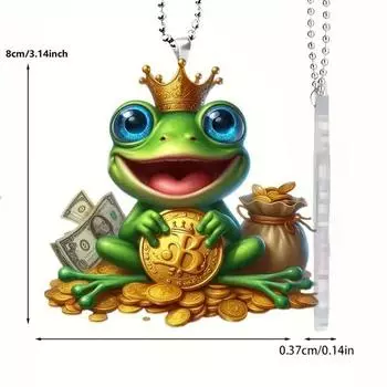Eyecatching Cartoon Acrylic Frog Car Charm Excellent For Unique Accessories Vehicle