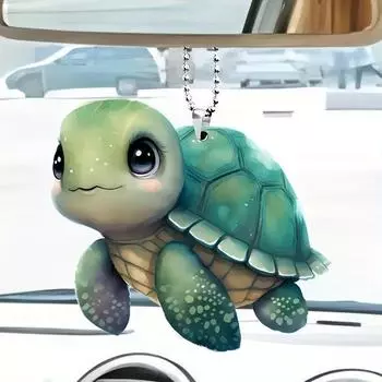 Eyecatching Turtle Acrylic Vehicle Pendant Playful Cartoon Design For Car Accessories