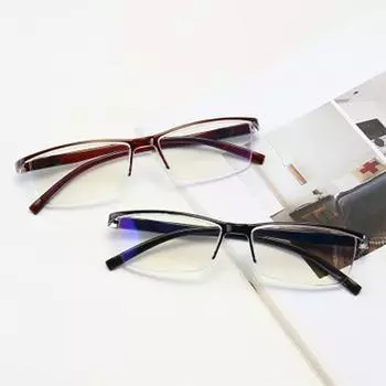 Очки унисекс полуоправа очки пластиковые очки для чтения дальнозоркость пресбиопия ультра легкие черные аксессуары +1.0 коричневый