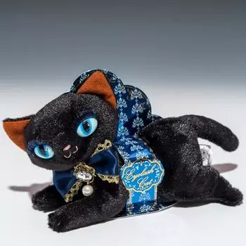 Eyelash Cat Plush Toy Black Crawling