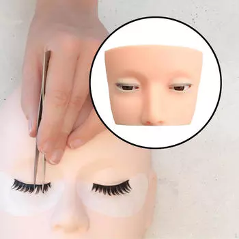 Eyelash Mannequin Head Lash Flat Makeup Practice Face for Artists Straight Eyelashes