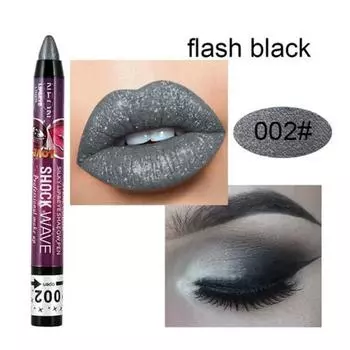 Eyeshadow 2in 1 Waterproof Eyeshadow Pen Smudge-Free Stick Lip Makeup Glitter Shimmer Long-Lasting Lipstick, 02 002, 1 Piece