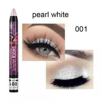 Eyeshadow 2in 1 Waterproof Eyeshadow Pen Smudge-Free Stick Lip Makeup Glitter Shimmer Long-Lasting Lipstick, 01 001, 1 Piece