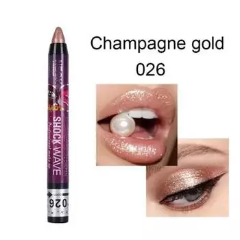 Eyeshadow 2in 1 Waterproof Eyeshadow Pen Smudge-Free Stick Lip Makeup Glitter Shimmer Long-Lasting Lipstick, 24 026, 1 Piece