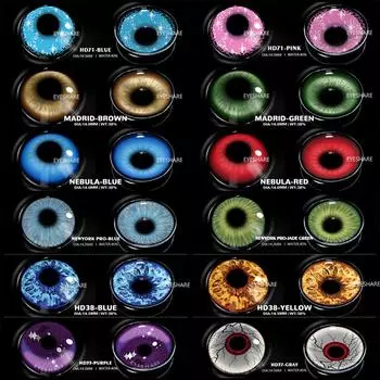 EYESHARE 1 пара цветных контактных линз для Хэллоуина, красные, синие, фиолетовые линзы 14,5 мм, косплей, аниме, косметика, макияж, цветные линзы