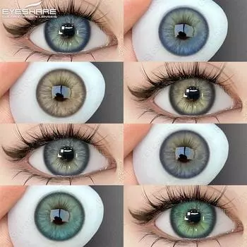 EYESHARE 1 пара цветных контактных линз для глаз, голубые глаза, натуральные зеленые серые линзы Y2k, цветные линзы для глаз