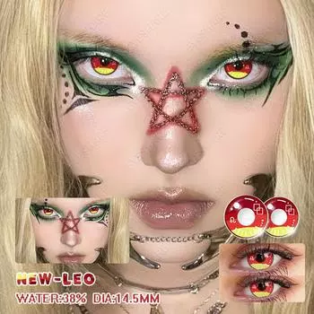 EYESHARE 1 пара цветных контактных линз для глаз, линзы в стиле аниме, разноцветные линзы для Хэллоуина, красные линзы