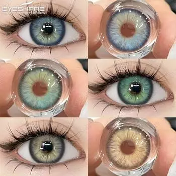 EYESHARE 1 пара цветных контактных линз для глаз, натуральный, синий, коричневый, серый, зрачок, косметический, зеленый, зрачок