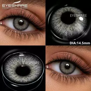 Eyeshare 1 пара цветных контактных линз для глаз, большие линзы для глаз, красивые зрачки, серые/голубые/карие глаза, макияж на каждый год