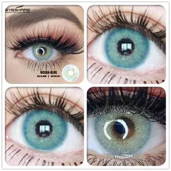 EYESHARE 1 пара цветных линз, контактные линзы цвета океана, красивые контактные линзы для макияжа учеников, ежегодное использование, косметические косметические линзы для глаз
