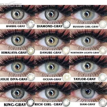 EYESHARE 1 пара цветных линз серого цвета, контактные линзы, красивые контактные линзы для макияжа зрачка, ежегодное использование, косметические косметические линзы для глаз