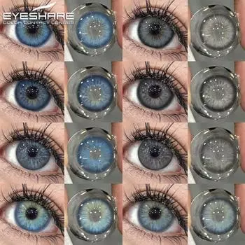 Eyeshare 1 пара синих контактных линз для глаз, натуральные цвета 14,5 мм, серые, цветные, косметические, годовые