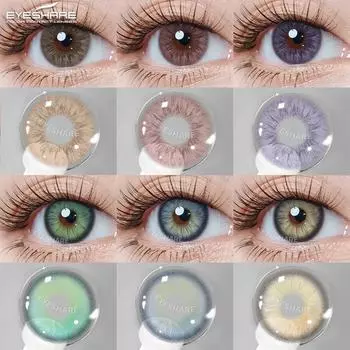 Eyeshare 1 пара высококачественных цветных контактных линз для глаз, синие, розовые, косметические, фиолетовые зрачки