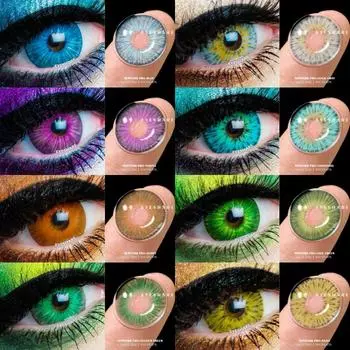 EYESHARE 1Pair Косплей Цветные контактные линзы для глаз Контактные линзы для голубых глаз Цветные линзы для глаз Косметические зеленые линзы для глаз Ежегодно