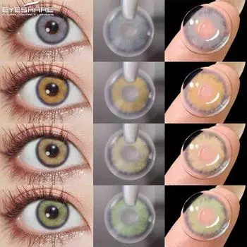 Eyeshare 2024 Новые цветные контактные линзы 1 пара YEALRY использовать зеленые линзы для глаз Blue Big Eyes Contacts Макияж Косметика Красота Ученики