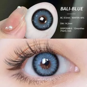 EYESHARE 2 шт. цветные контактные линзы для глаз натуральные синие красивые контактные линзы для глаз, ежегодные косметические цветные контактные линзы