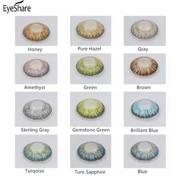 EYESHARE-2 шт./пара, 3-тоновые цветные контактные линзы для глаз, цветные линзы для глаз