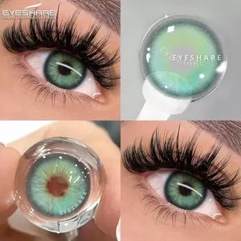 EYESHARE 2 шт./пара контактные линзы серии NICOSIA годовые зеленые линзы 14,2 мм синие линзы для глаз модные косметические зрачки