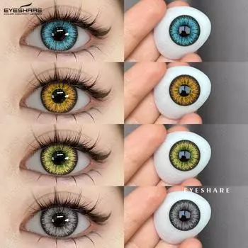 EYESHARE 2 шт. Хэллоуин Фиолетовые Цветные Контактные Линзы Аниме Косплей Желтые Линзы Разноцветные Линзы Красный Макияж Цветные Линзы