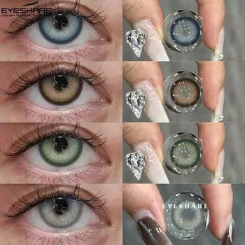 EYESHARE Colored Contact Lenses Clear Natural Blue Contact Lenses Brown Eye Makeup Lenses Comfortable Gray Contact Lenses Colored Lenses 1 Pair