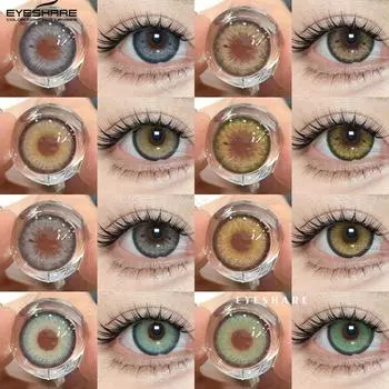 Eyeshare Цветные контактные линзы 1 пара цветных контактных линз модные синие очки коричневые натуральные контактные линзы годовые линзы контактные линзы