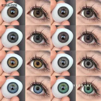EYESHARE Цветные контактные линзы 1 пара Коричневые натуральные линзы для очков Фиолетовые модные контактные линзы Синие линзы Зеленые годовые контактные линзы 0