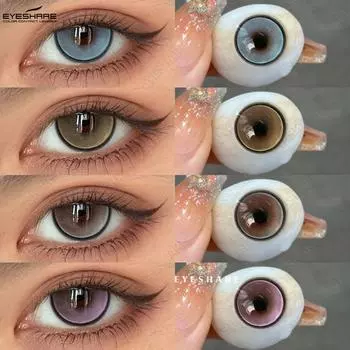 Eyeshare Цветные контактные линзы 2 шт. Фиолетовые новые удобные цветные мягкие линзы Зеленые свежие натуральные косметические линзы Синие модные линзы для макияжа