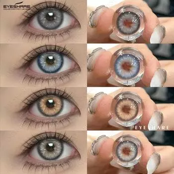 EYESHARE Цветные контактные линзы Черные натуральные контактные мягкие линзы Зеленые косметические цветные контактные линзы Коричневые линзы Цветные косметические линзы 1 пара