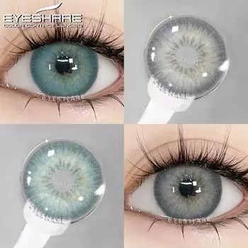 Eyeshare Цветные контактные линзы для глаз 1 пара модные синие контактные линзы для глаз коричневые линзы серые зрачки годовые косметические зеленые линзы