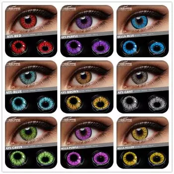 Eyeshare Цветные контактные линзы для глаз Аниме Косплей Цветные линзы Синие зеленые линзы для Хэллоуина Контактные линзы Косметический макияж
